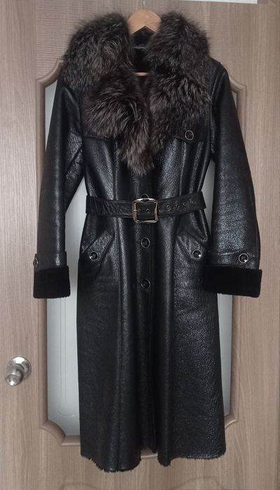 Дублёнка женская натуральная чёрная 44 р. Турция