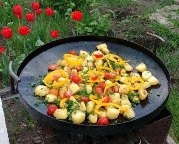 сковорода із диска борони садж сковорода 50 см з кришкою пательня