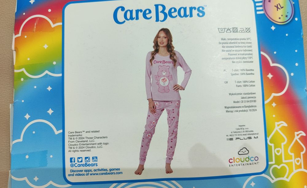 Piżama damska rozmiar XL care bears