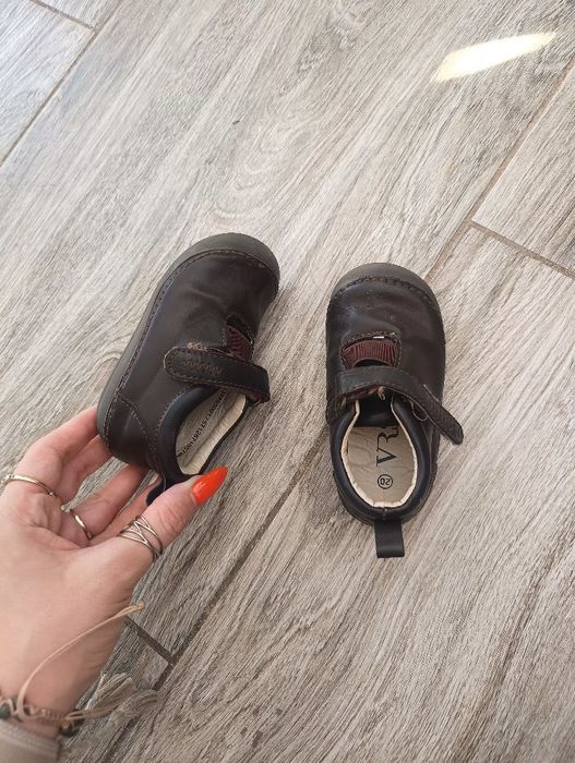 Skórzane półbuty R20 czekoladowy brąz