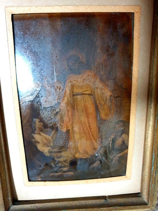 Rara antiga imagem religiosa Cristóleo ressurreição de Cristo