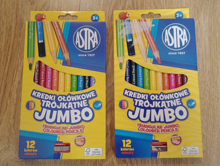 Kredki Astra Jumbo 12 szt. - prezent na święta, mikołajki, pod choinkę