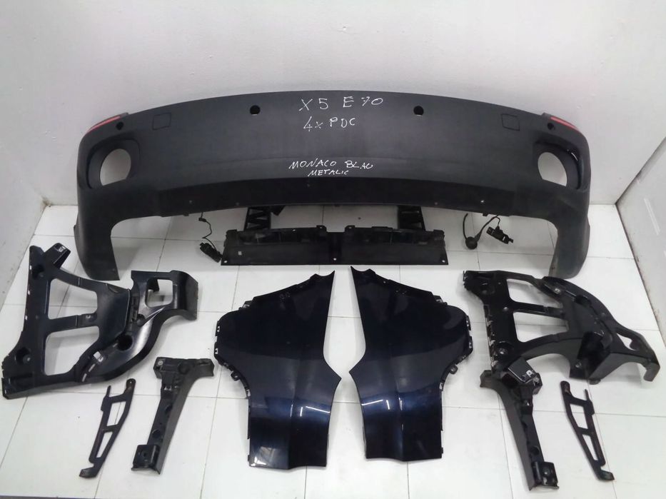 bmw x5 e70 zderzak tył pdc monacoblau metallic kompletny 06-10r