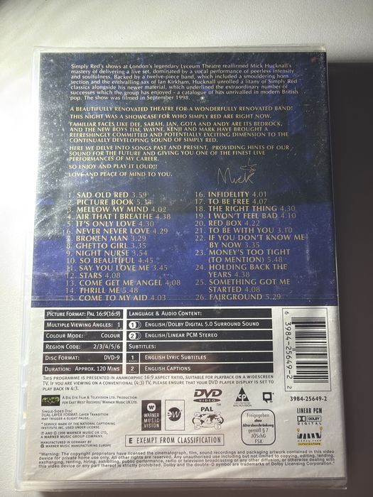 Simply Red - Live in London (DVD) | NOVO / SELADO