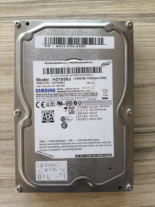Dysk Samsung HD103SJ 1TB 3.5" – uszkodzony, na części