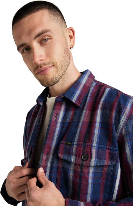 Sobre - Camisa LEE XADREZ Azul-marinho e BORDEAUX