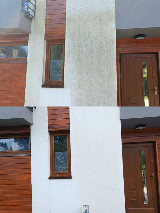 Mycie kostki brukowej elewacji dachów,tarasów, hal
