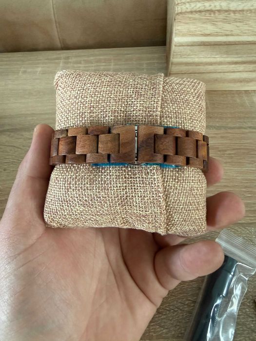 NOWY Zegarek Drewniany NIWATCH Niebieski Klasyka Prezent Pudełko Folia
