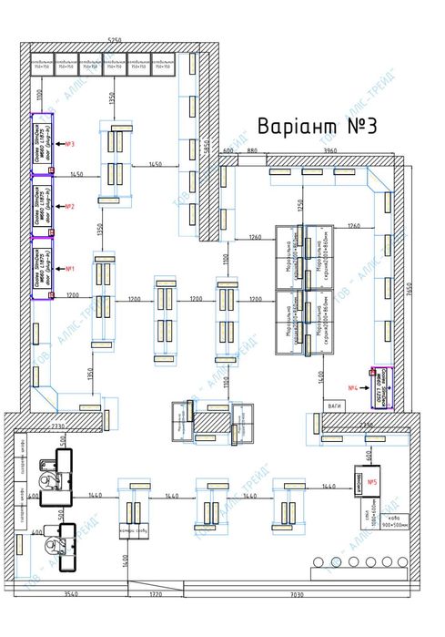 Технічний план проєкт розміщення обладнання в магазині. Дизайн проєкт