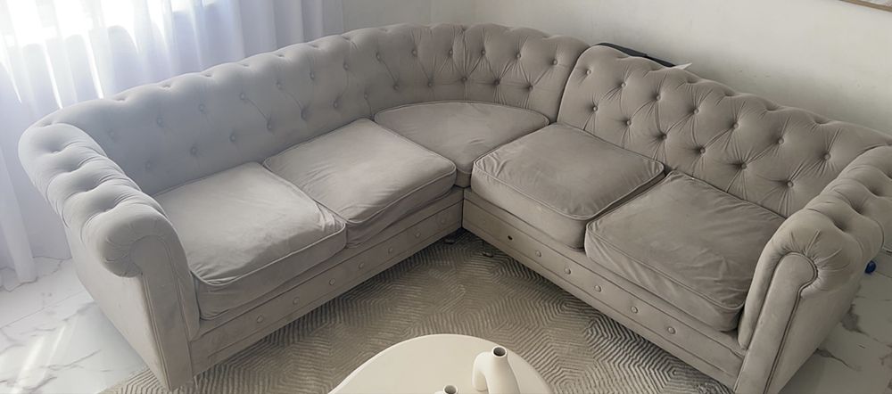 Sofa de canto Chesterfield 5 lugares