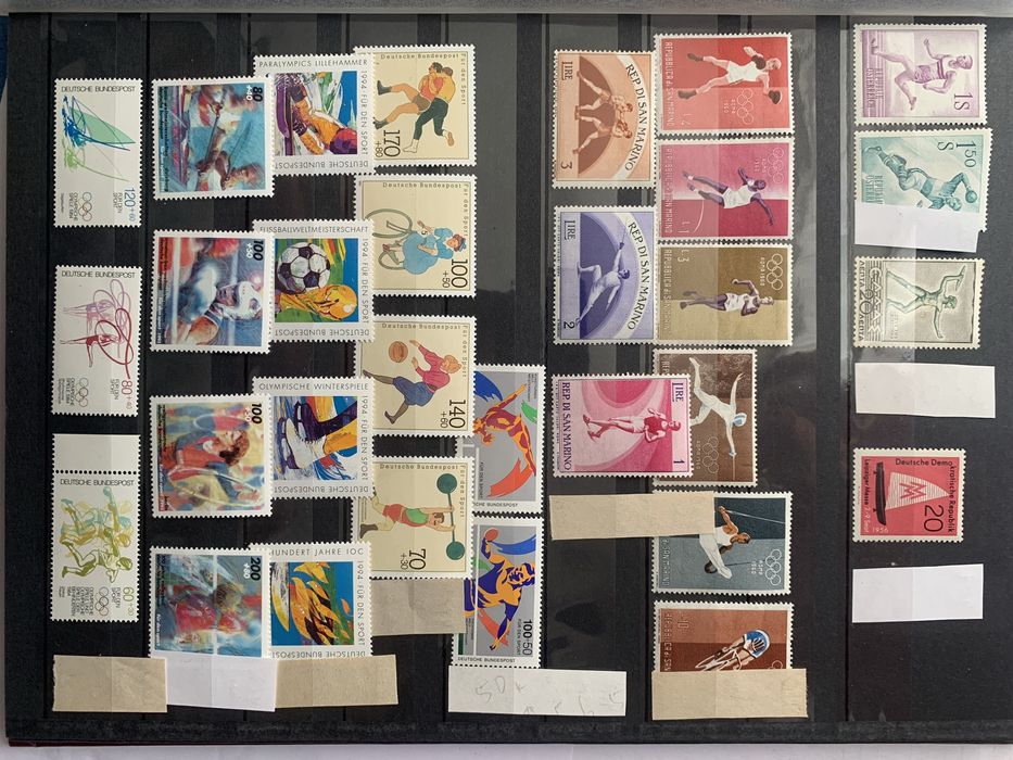 Почтовые марки «Спорт»иностр.не гашен(чистые)