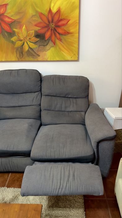 Sofá Reclinável 2 Lugares Cinzento