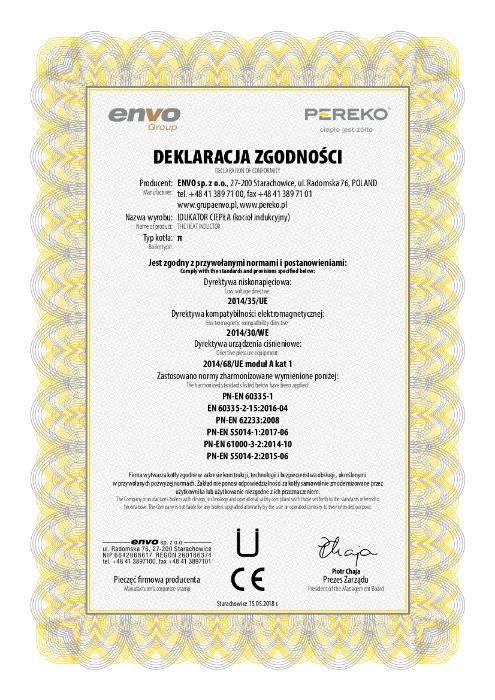 Kocioł indukcyjny - elektryczny - PEREKO PI - π