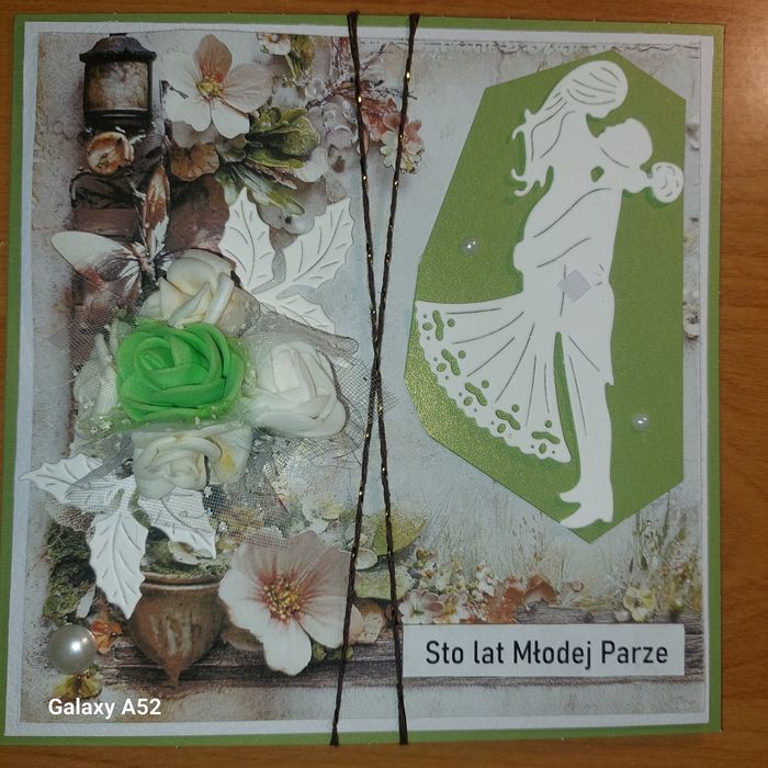 Kartka ręcznie robiona scrapbooking Ślub