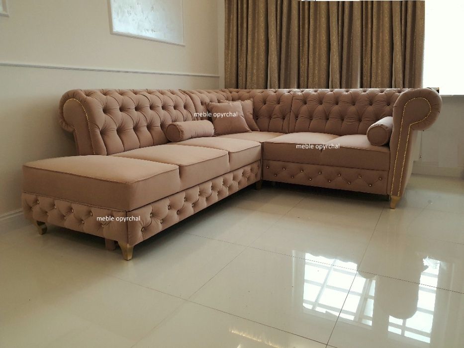 PRODUCENT piekny narożnik cheesterfield kryształki na wymiar NR.2