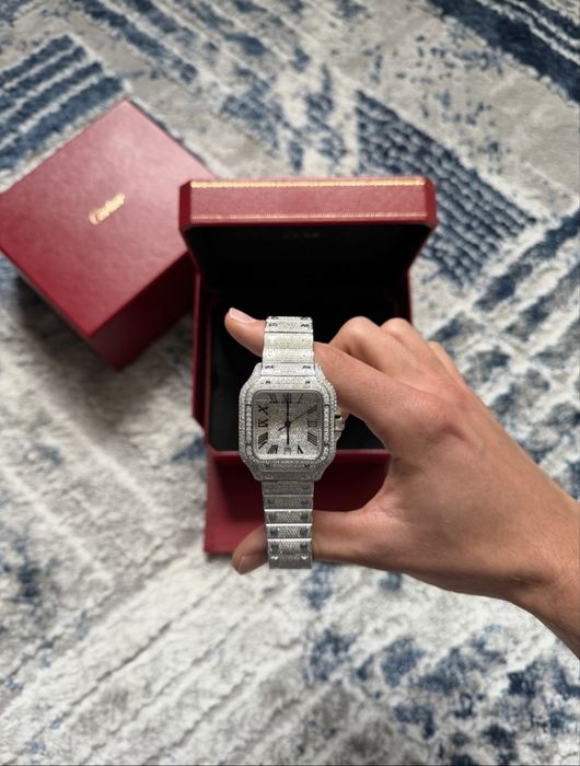 Cartier Santos L Iced Out