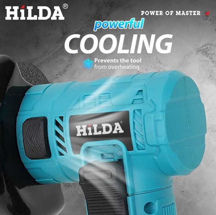 Аккумуляторная бесщеточная мини болгарка шлифмашина Hilda (Makita 21V battery)