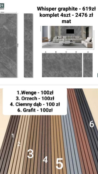 Płyty Węglowe Panele Ścienne 280x122cm Nowy Asortyment!!! Wodoodporne