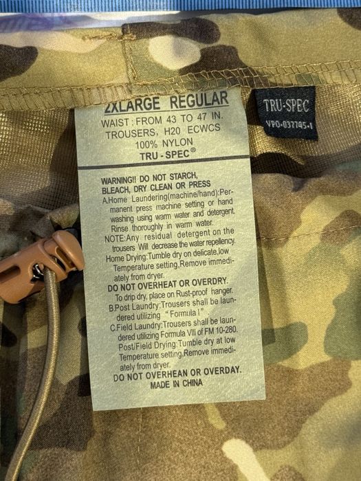 КОСТЮМ gore-tex Tru-Spec H2O Proof Gen2 ECWCS Level 6 XXL