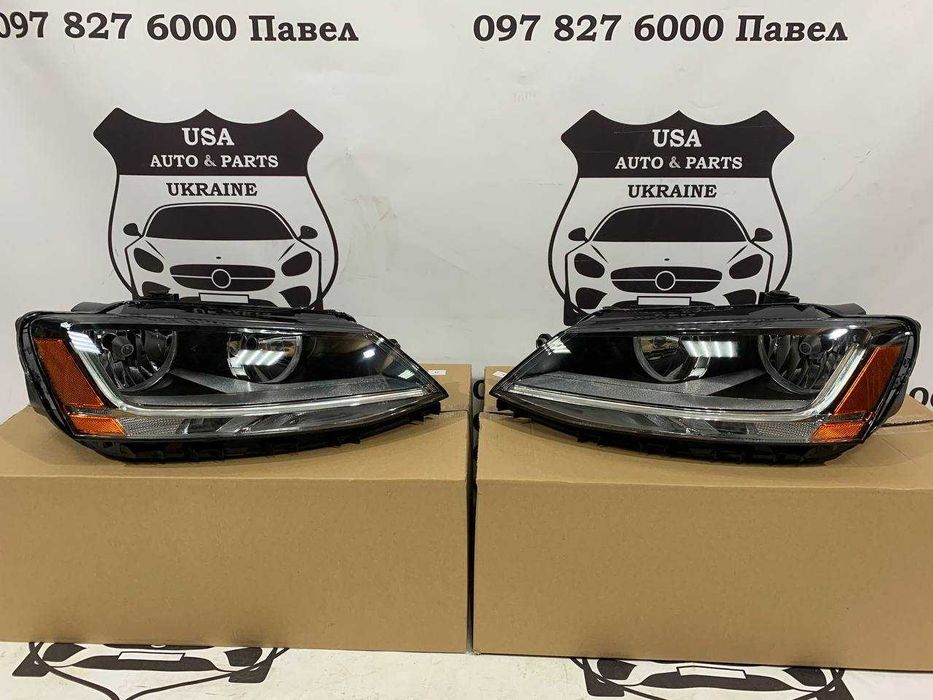 Фары с LED полосой VW Jetta 2012 2013 2014 2015 2016 2017 2018 джетта