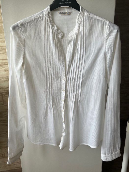 біла вільна легка напівпрозора блуза сорочка