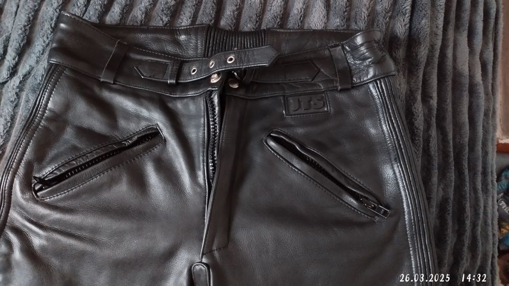 Чоловічі шкіряні мото-штани