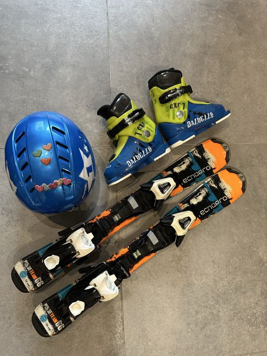 Komplet narty Tecno 70cm+ buty Dalbello 16cm+kask