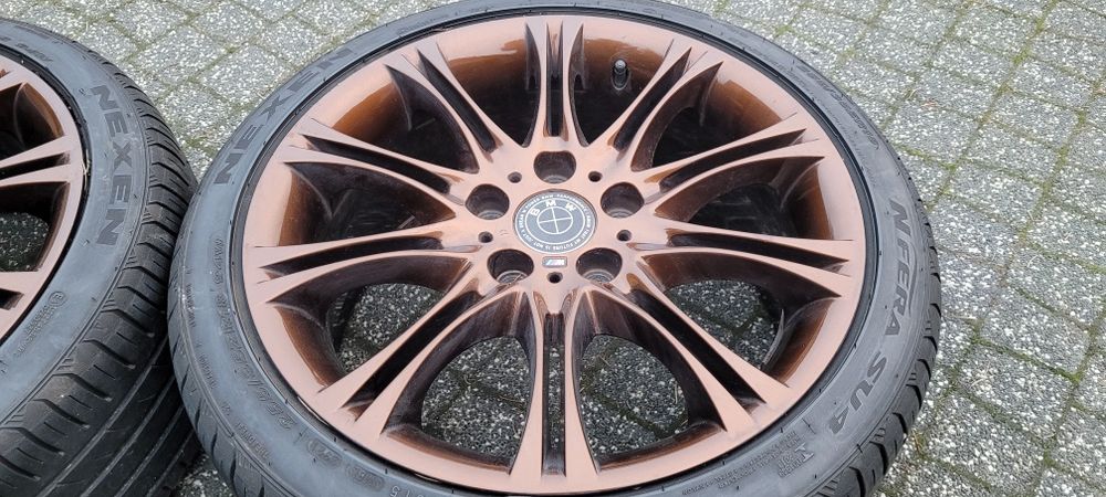 18" BMW oryginal E46 5x120 8j 8,5j  brazowe rude   Styling 135 + opony