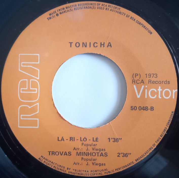 Tonicha	- - - - -	Canta Folclore de Portugal	- - - - -	EP