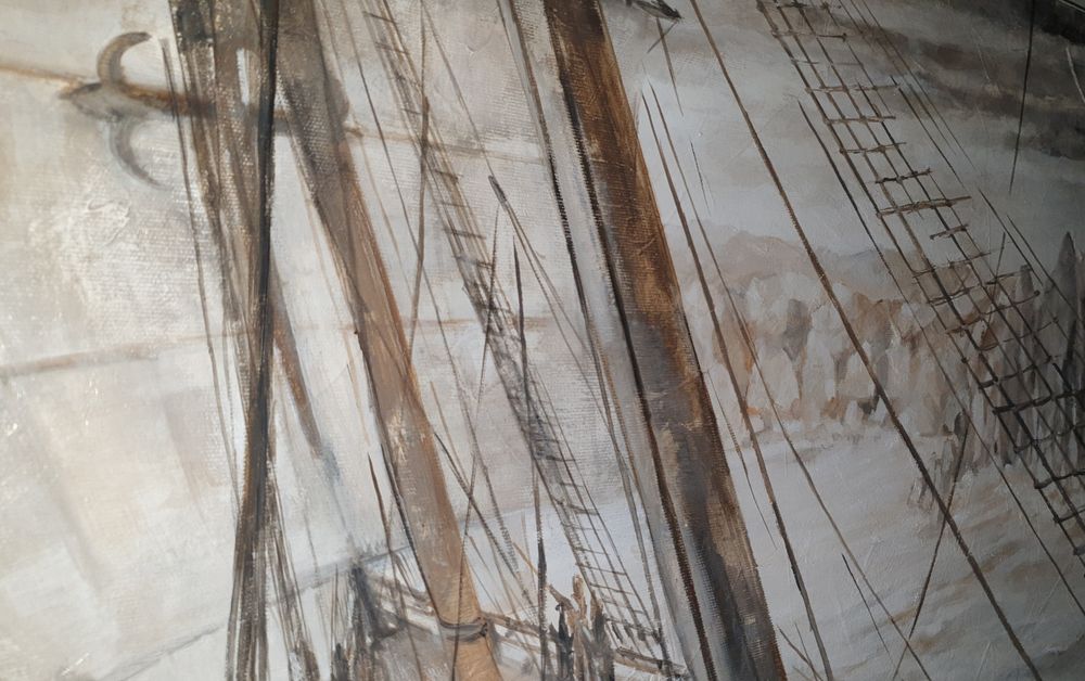 Pintura do artista Fernando Arribillaga "Nau Victória ..