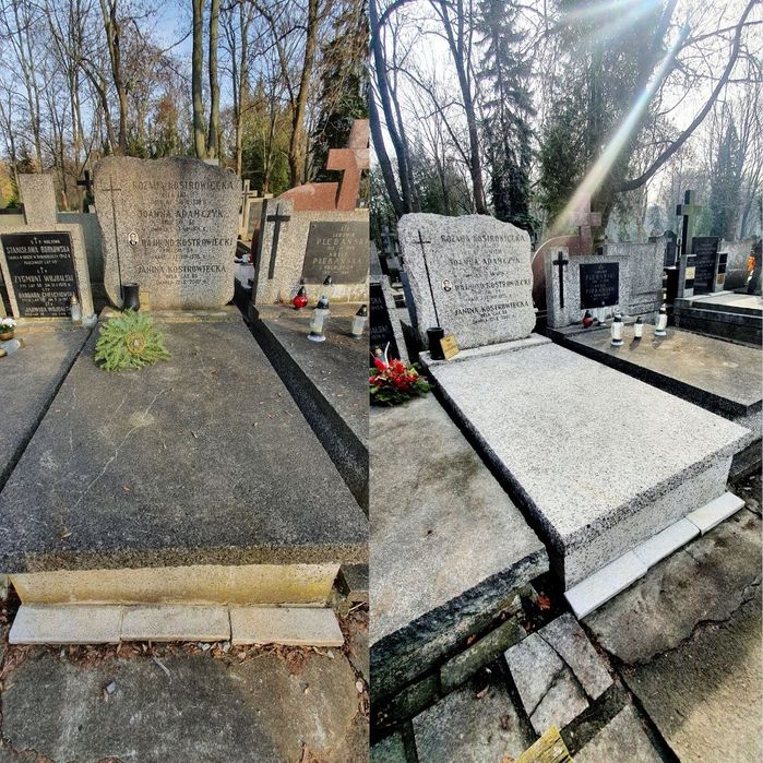 Sprzątanie, mycie, malowanie nagrobków żywica epoksydową