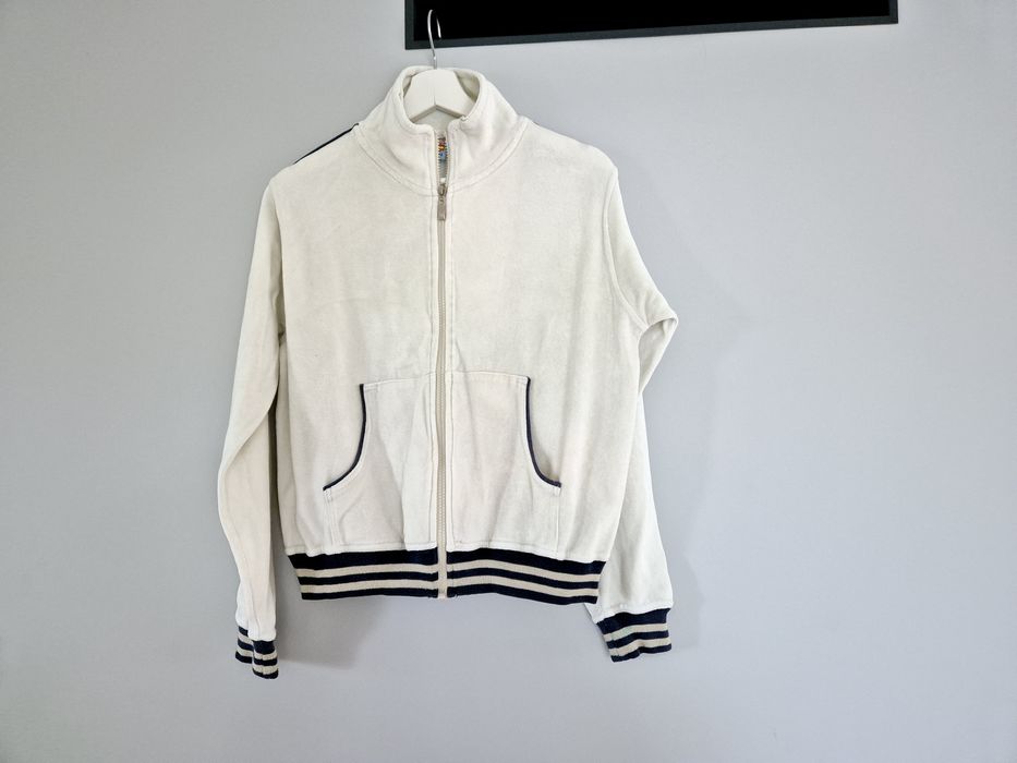 Kremowa bluza L 40 bluzka na zamek dres sportowa