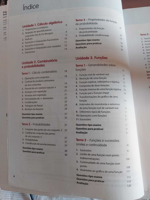 Livro "Preparação para o exame de Matemática A" - 2018