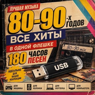 Сливки 80-90-00, любимая музыка на флешке