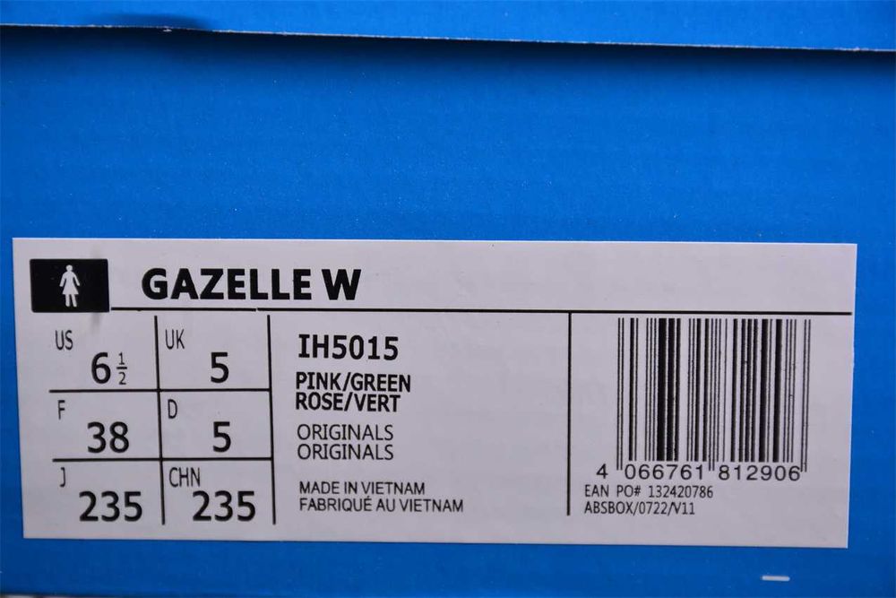 Adidas Gazelle W Rosa/Verde Novas – Tamanho 38