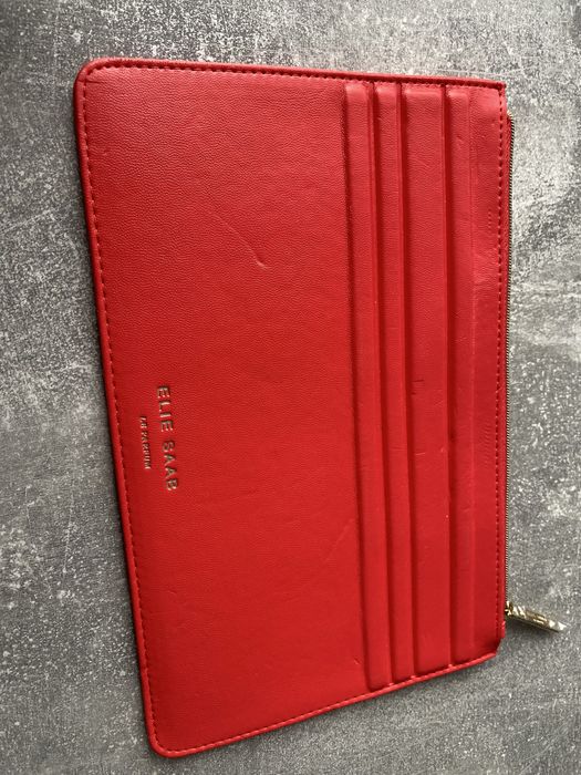 kopertówka kosmetyczka etui czerwona koralowa Elie Saab