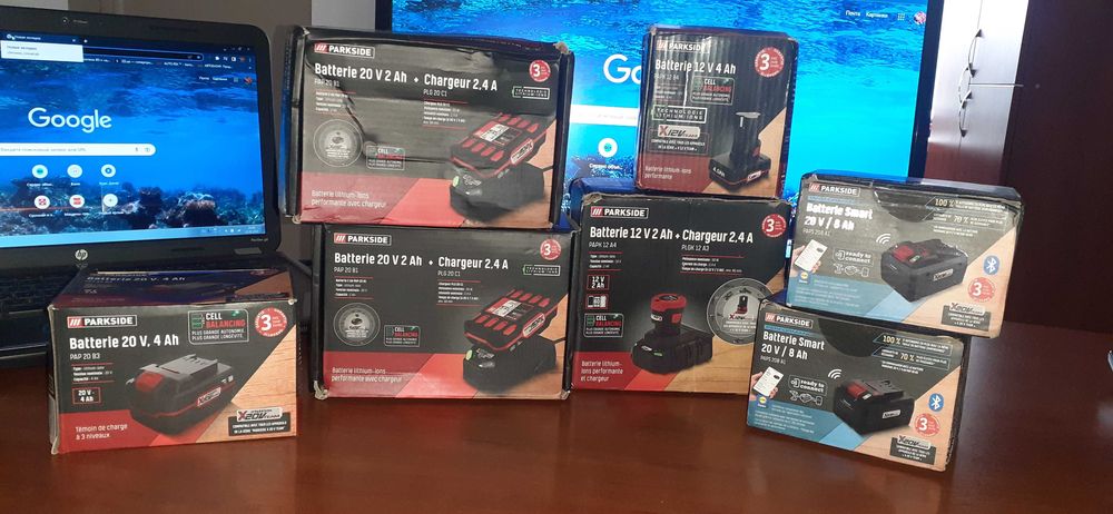 запч ноут запечатанные аккумулятор зарядка parkside 2а 4а 8а парксайд