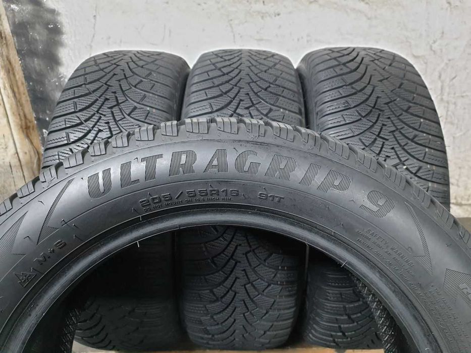 Cztery Opony zimowe 205/55R16 7mm Goodyear UltraGrip 9