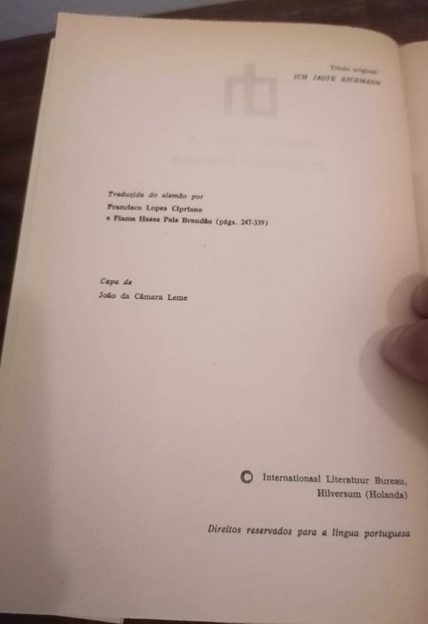 Livro “Eu persegui Eichmann” de Simon Wiesenthal