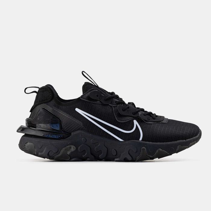 Кросівки вологостійкі Nike React Vision Black/White premium | Кроссовки Найк чоловічі
