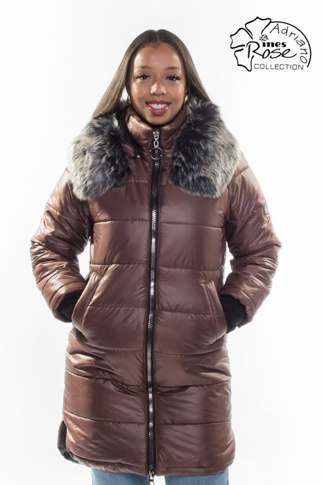 Płaszcz kurtka zimowa długa damska biała 46