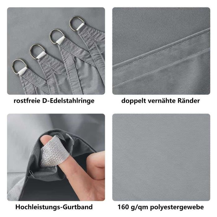 Nowy Żagiel przeciwsłoneczny HAIKUS 4x6 m jasnoszary