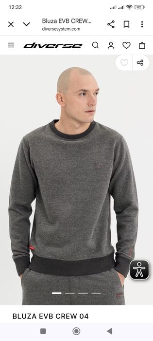 Szara ocieplana bluza Diverse męska Everbase CREW M