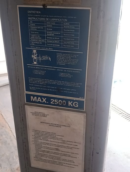 Podnośnik kolumnowy 2.5 tony