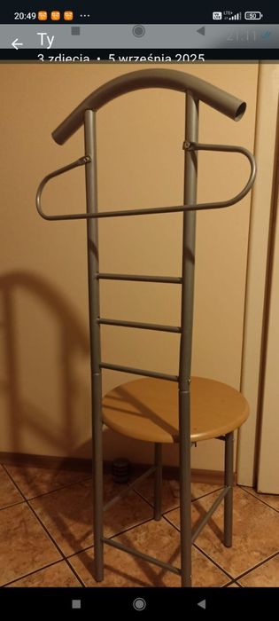 Krzesło z wieszakiem na marynarkę/płaszcz – styl industrialny