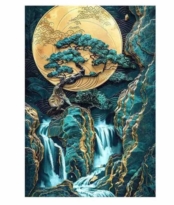 2 x Puzzle Motyw wody Wodospad Podwodny świat Drewniane A5 Mikołajki