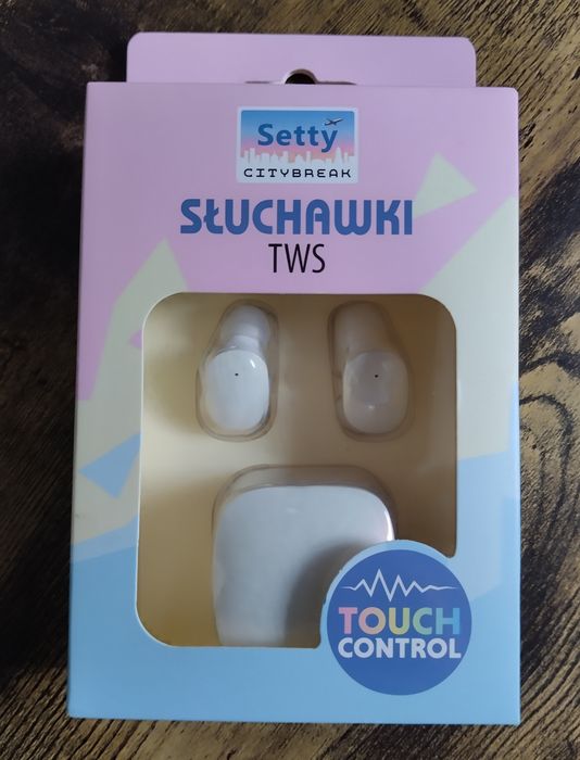 Słuchawki Bluetooth TWS  białe douszne Setty