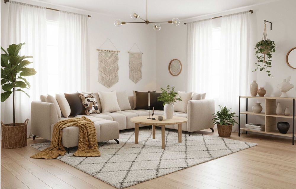 Narożnik VERONA U Styl Skandynawski, Boho | Funkcja Spania | PRODUCENT