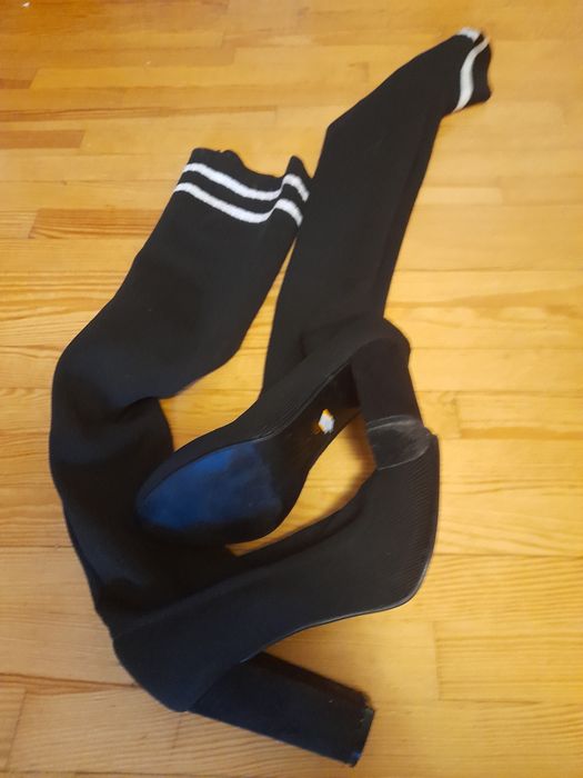 Kozaki długie,za kolano, czarne , elastyczna cholewka, 39