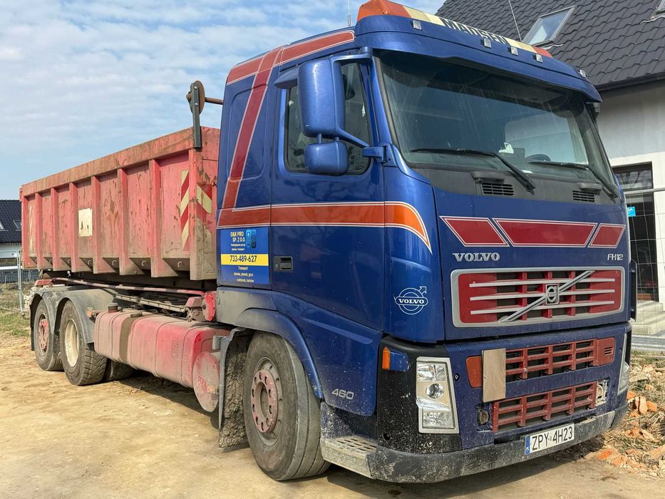 Volvo FH12 460 wywrotka,2 x kontener linowy 3 osie blokada